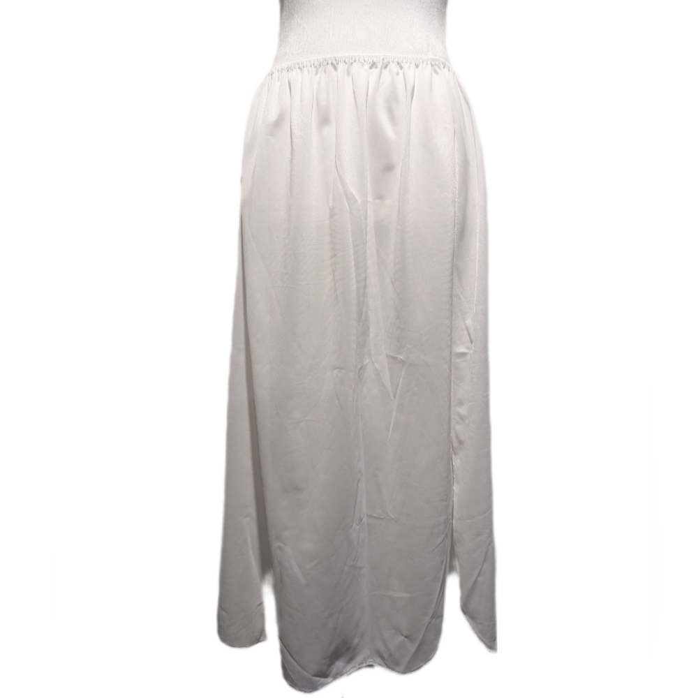 Vintage 1990's French Maid Sz L White Single Slit Polyester Half Slip Like New